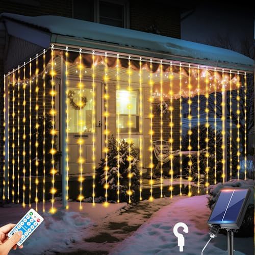 RJEDL Lichterkette, 6x3m 600 LED Solar Lichtervorhang Aussen mit 2 Lademethoden 2 Arten der Kontrolle 8 Modi Timer IP65 Wasserdicht Wasserfall Außen/Innen Lichterkette für Weihnachten,Party,Braut,Deko RJEDL Lichterkette, 6x3m 600 LED Solar Lichtervorhang Aussen mit 2 Lademethoden 2 Arten der Kontrolle 8 Modi Timer IP65 Wasserdicht Wasserfall Außen/Innen Lichterkette für Weihnachten,Party,Braut,Deko von RJEDL