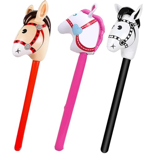 Aufblasbares Pferd, Hobby-Pferd, Ballonstäbe, rot, rosa, schwarz, interessantes Design, einfach zu bedienen, geeignet für die Dekoration von Geburtstagsfeiern, Pony-Partys, Karneval, Weihnachten, 3 Aufblasbares Pferd, Hobby-Pferd, Ballonstäbe, rot, rosa, schwarz, interessantes Design, einfach zu bedienen, geeignet für die Dekoration von Geburtstagsfeiern, Pony-Partys, Karneval, Weihnachten, 3 von RJFUJP