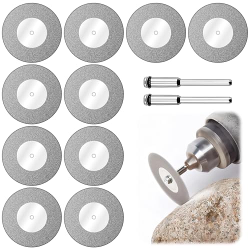 10 Stück Diamant Trennscheiben 40mm, Mini-Kreissägeblatt Rotary Tool Mit 2 Dorn Set Trennblatt-Bohrer for Rotationswerkzeug Für Edelstein, Glasstein, Metall, Glas, Keramik Porzellan, Edelsteine 10 Stück Diamant Trennscheiben 40mm, Mini-Kreissägeblatt Rotary Tool Mit 2 Dorn Set Trennblatt-Bohrer for Rotationswerkzeug Für Edelstein, Glasstein, Metall, Glas, Keramik Porzellan, Edelsteine von RJLLKD