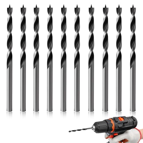 10 Stück Kohlenstoffstahl Holzbohrer, 4 mm, 2" Bohrtiefe Spiralbohrer Holzbohrer aus Karbonstahl, Spiralbohrer für Holz, extra lang, mit Spiralform, 1 Fase, für präzise Bohrungen 10 Stück Kohlenstoffstahl Holzbohrer, 4 mm, 2" Bohrtiefe Spiralbohrer Holzbohrer aus Karbonstahl, Spiralbohrer für Holz, extra lang, mit Spiralform, 1 Fase, für präzise Bohrungen von RJLLKD