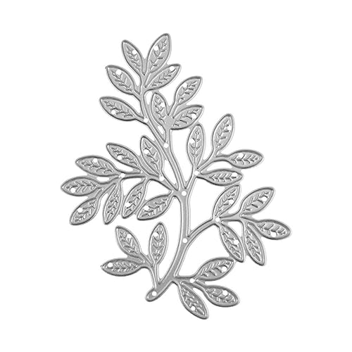 Metall-Stanzschablone mit Zweigen, Blättern, Zweigen, Papierkarten, Stanzschablonen für DIY-Prägekarten, Weihnachten, Kunst, Handwerk, Stanzformen von RJSQAQE