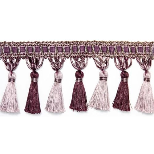 Fransenborte 6 Meter pro Beutel Quasten Vorhang Fransen Vorhangverkleidung Dekoration Fransen Vorhangspitzenverkleidung Tassel (Color : Purple) von RJXCYOO