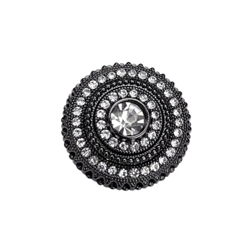 KnöPfe 10pcs/lot Fashion Clothing Buttons With Rhinestone Women's Jacket Decoration Accessories Black&Golden&Silver Metal Shank Buttons KnöPfe Weiß (Color : Black, Size : 23mm-10pcs) von RJXCYOO