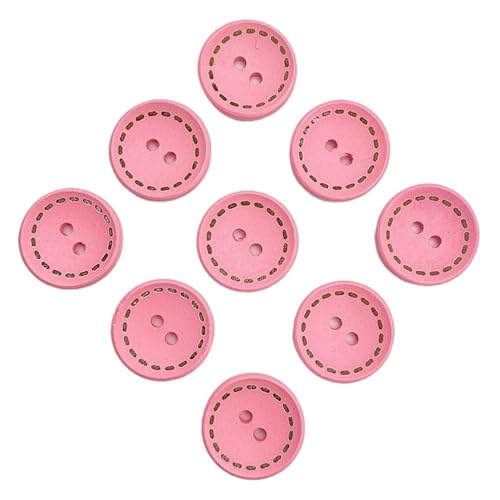 KnöPfe 15-25mm Colored Children's Round Buttons With Wooden Dotted Lines Handmade Scrapbooking For Wedding Decor Sewing Accessories KnöPfe Weiß (Color : 01, Size : 20mm(20pcs)) von RJXCYOO