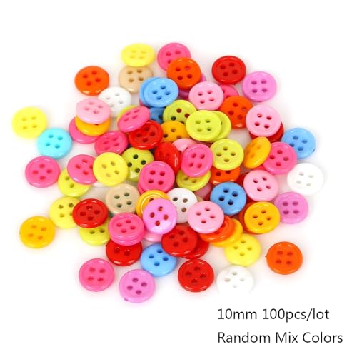 KnöPfe 20-200Pcs Mixed Size Round Resin Sewing Buttons For Craft Round Sewing Buttons Scrapbook DIY Home Decoration Accessories KnöPfe Weiß (Color : 10mm 100pcs) von RJXCYOO