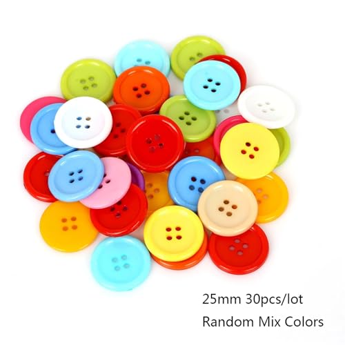 KnöPfe 20-200Pcs Mixed Size Round Resin Sewing Buttons For Craft Round Sewing Buttons Scrapbook DIY Home Decoration Accessories KnöPfe Weiß (Color : 25mm 30pcs) von RJXCYOO