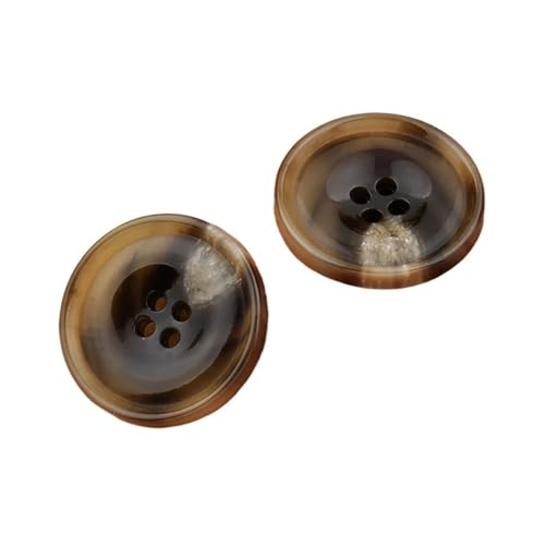 KnöPfe Vintage Resin Imitation Horn Black Large Buttons For Clothing Sweater Suit Coat DIY Scrapbooking Sewing Accessories KnöPfe Weiß (Color : Brown-01, Size : 10pcs 23mm) von RJXCYOO