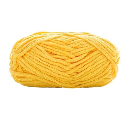 Wolle Zum HäKeln 100 g gemischtes dickes Samtgarn, bunte Fäden for Stricken, DIY-Wollgarn for Handstricken, Häkeln, Schal, weiches Baumwollgarn Samt-Garn (Color : 1pc 06 Yellow) von RJXCYOO