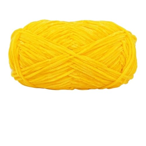 Wolle Zum HäKeln 40 g, 148 m, Chenille-Wolle, 2 mm, goldener Samt, Wollknäuel, goldene Seide, handgewebt, DIY-Material, Puppenanhänger Samt-Garn (Color : 31 lian huang) von RJXCYOO