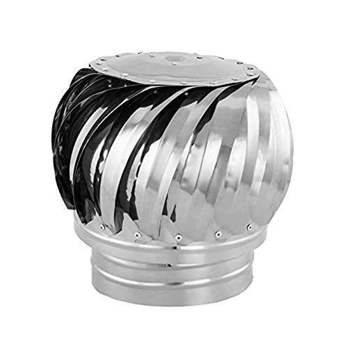 RJYYYDSO Rotierende Kaminhaube, Entlüftungshaube aus Edelstahl 304, rotierender Spinner, Anti-Abwind, passend für die meisten Standard-Kaminköpfe mit Klemme, 160 mm (250 mm)(250mm von RJYYYDSO