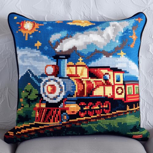 DIY knüpfen set erwachsene Cartoon-Zug knüpfkissen set Anime-Landschaft Kits zur Herstellung von Kissenbezügen,DIY-Häkelgarn-Kits,Stick-Kits,Kits zur Herstellung von Kissenbezügen/Kisse 43x43cm DIY knüpfen set erwachsene Cartoon-Zug knüpfkissen set Anime-Landschaft Kits zur Herstellung von Kissenbezügen,DIY-Häkelgarn-Kits,Stick-Kits,Kits zur Herstellung von Kissenbezügen/Kisse 43x43cm von RKFLGEW