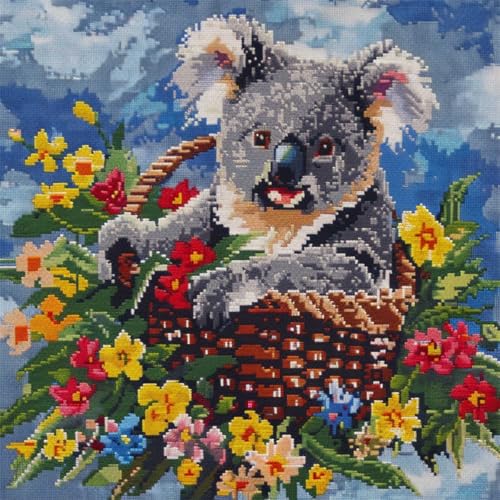 DIY knüpfen set erwachsene Koala und Blumenkorb knüpfkissen set Fantasietiere DIY Wurfkissenbezug,Sofakissenbezug mit bedruckter Leinwand für Anfänger und Erwachsene mit vorgedrucktem Mus 43x43cm DIY knüpfen set erwachsene Koala und Blumenkorb knüpfkissen set Fantasietiere DIY Wurfkissenbezug,Sofakissenbezug mit bedruckter Leinwand für Anfänger und Erwachsene mit vorgedrucktem Mus 43x43cm von RKFLGEW