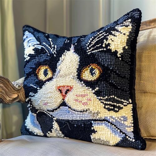 DIY knüpfen set erwachsene Schwarz-weiße Katze knüpfkissen Süße Tiere Kits zur Herstellung von Kissenbezügen,DIY-Häkelgarn-Kits,Stick-Kits,Kits zur Herstellung von Kissenbezügen/Kissenb 43x43cm DIY knüpfen set erwachsene Schwarz-weiße Katze knüpfkissen Süße Tiere Kits zur Herstellung von Kissenbezügen,DIY-Häkelgarn-Kits,Stick-Kits,Kits zur Herstellung von Kissenbezügen/Kissenb 43x43cm von RKFLGEW