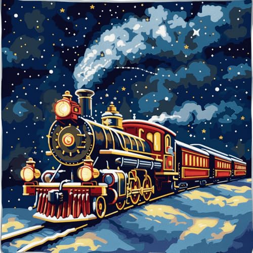 DIY stickpackung kissen Cartoon-Zug knüpfen set erwachsene kissen Fantasielandschaft Kissenbezug zum Selbermachen für Anfänger und Erwachsene,Geschenke für Familie,Freunde,Handarbeiten, 43x43cm DIY stickpackung kissen Cartoon-Zug knüpfen set erwachsene kissen Fantasielandschaft Kissenbezug zum Selbermachen für Anfänger und Erwachsene,Geschenke für Familie,Freunde,Handarbeiten, 43x43cm von RKFLGEW