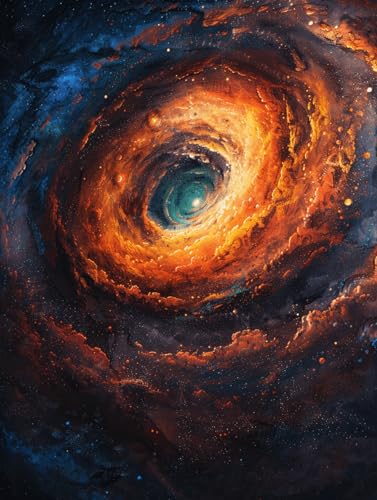 RKFLGEW 14CT Fantasie-Nebel-Universum-Landschaft Kreuzstich Stickpackungen Weltraumlandschaft Stickset Für Anfänger,Erwachsene,Diy-Kreuzstich,Nadelspitze,Heimdekoration 60x80 cm von RKFLGEW