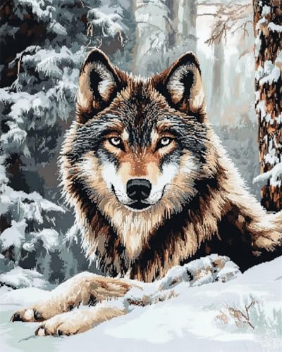 RKFLGEW 14CT Kreuzstich Set Vorgedruckt Wolf Tier Gestempelt Kreuzstich Kit Winter Landschaft Kreuzstich Sets Stickerei Starter Kits Für Anfänger Diy Home Decoration 50x70cm RKFLGEW 14CT Kreuzstich Set Vorgedruckt Wolf Tier Gestempelt Kreuzstich Kit Winter Landschaft Kreuzstich Sets Stickerei Starter Kits Für Anfänger Diy Home Decoration 50x70cm von RKFLGEW