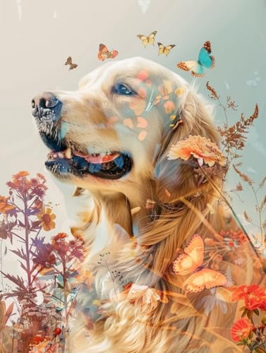 RKFLGEW 14CT Kreuzstich Stickpackungen Golden Retriever Tier Stickset Landschaft Hund Kreuzstich Starter Kit Für Erwachsene Diy Nadelspitze Kits Stickmuster 50x70cm RKFLGEW 14CT Kreuzstich Stickpackungen Golden Retriever Tier Stickset Landschaft Hund Kreuzstich Starter Kit Für Erwachsene Diy Nadelspitze Kits Stickmuster 50x70cm von RKFLGEW
