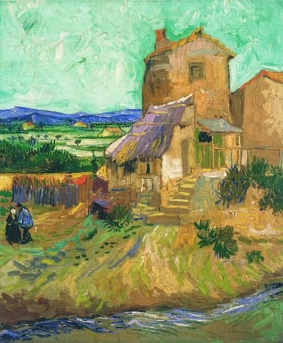 RKFLGEW 14CT Kreuzstich Stickpackungen Stickset „Die Alte Mühle“，Berühmte Gemälde Von Van Gogh，Kreuzstichmuster-Set Zum Selbermachen，Stickset Zum Basteln Für Die Inneneinrichtung 30x40cm von RKFLGEW