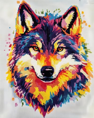 RKFLGEW 14CT Stickbilder Erwachsene Farbe Wolf Kreuzstich Kit Fantasy Tiere Gezählt Stoff Kreuzstich Diy Kunst Handarbeiten Stickereien Kits 30x40cm RKFLGEW 14CT Stickbilder Erwachsene Farbe Wolf Kreuzstich Kit Fantasy Tiere Gezählt Stoff Kreuzstich Diy Kunst Handarbeiten Stickereien Kits 30x40cm von RKFLGEW