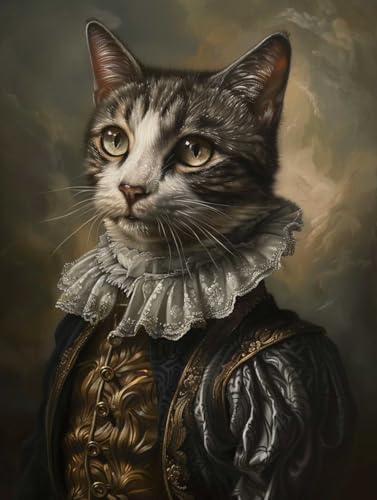 RKFLGEW 14CT Sticken Set Erwachsene Kreuzstichset „Katze In Kleidung“,Kreuzstichset Mit Tierölgemälde Für Anfänger Oder Erwachsene,Einfaches Kreuzstichset Zum Selbermachen 30x40cm RKFLGEW 14CT Sticken Set Erwachsene Kreuzstichset „Katze In Kleidung“,Kreuzstichset Mit Tierölgemälde Für Anfänger Oder Erwachsene,Einfaches Kreuzstichset Zum Selbermachen 30x40cm von RKFLGEW