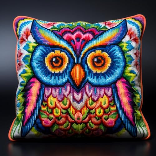 RKFLGEW DIY Knüpfkissen Set Farbe Eule Tier DIY Haken Häkeln Garn Nadel Handwerk Einfache Handgemachte Kissen Für Home Sofa Dekoration 43x43cm RKFLGEW DIY Knüpfkissen Set Farbe Eule Tier DIY Haken Häkeln Garn Nadel Handwerk Einfache Handgemachte Kissen Für Home Sofa Dekoration 43x43cm von RKFLGEW