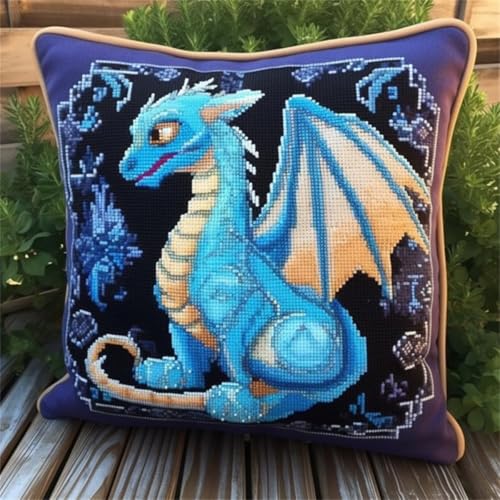 RKFLGEW DIY Knüpfstern Fantasie Drachen Tier DIY Haken Häkeln Garn Nadel Handwerk Einfache Handgemachte Kissen Für Home Sofa Dekoration 43x43cm RKFLGEW DIY Knüpfstern Fantasie Drachen Tier DIY Haken Häkeln Garn Nadel Handwerk Einfache Handgemachte Kissen Für Home Sofa Dekoration 43x43cm von RKFLGEW