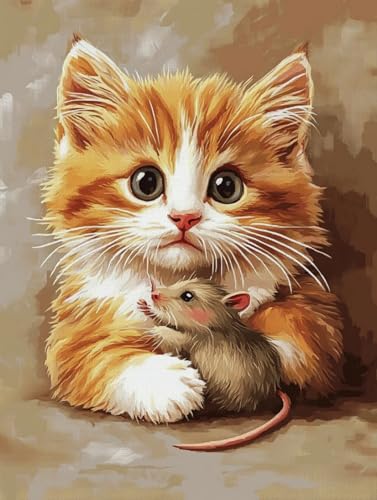RKFLGEW DIY Perlenstickerei-Set,Cartoon-Kätzchen,Perlenstickerei-Set,Maus,Tierhandwerk,Perlenstickerei-Set,Handarbeitsset,Nadelspitzenmuster,Dekor,Wandkunst 30x40cm RKFLGEW DIY Perlenstickerei-Set,Cartoon-Kätzchen,Perlenstickerei-Set,Maus,Tierhandwerk,Perlenstickerei-Set,Handarbeitsset,Nadelspitzenmuster,Dekor,Wandkunst 30x40cm von RKFLGEW
