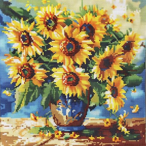 RKFLGEW DIY knüpfen set anfänger Sonnenblume knüpfkissen mit vordruck FantasieblumenKnüpfhaken-Sets für Anfänger,handgefertigte Handarbeiten,DIY-Wurfkissen,Kunsthandwerk,Heimdekoration 43x43cm RKFLGEW DIY knüpfen set anfänger Sonnenblume knüpfkissen mit vordruck FantasieblumenKnüpfhaken-Sets für Anfänger,handgefertigte Handarbeiten,DIY-Wurfkissen,Kunsthandwerk,Heimdekoration 43x43cm von RKFLGEW