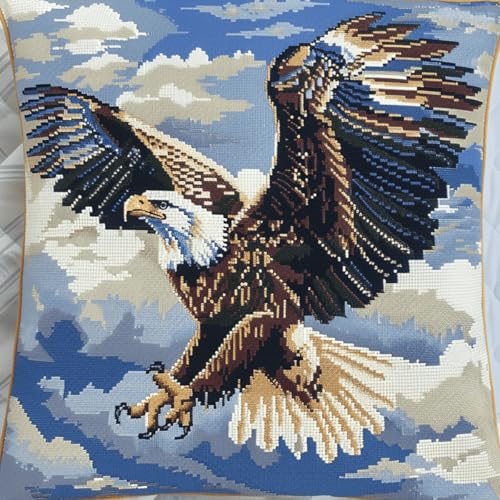 RKFLGEW DIY knüpfen set erwachsene Adler Tier knüpfkissen Fliegender Vogel Bezug Knüpfhaken-Kissenbezug,DIY-Kissenbezug-Set,Kissenbezug-Bastelsets für Erwachsene mit bedruckter Leinwand 43x43cm RKFLGEW DIY knüpfen set erwachsene Adler Tier knüpfkissen Fliegender Vogel Bezug Knüpfhaken-Kissenbezug,DIY-Kissenbezug-Set,Kissenbezug-Bastelsets für Erwachsene mit bedruckter Leinwand 43x43cm von RKFLGEW