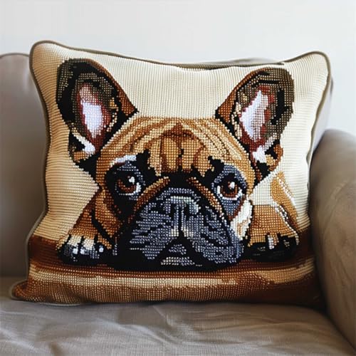 RKFLGEW DIY knüpfen set erwachsene Bulldogge Tier knüpfkissen Haustier Hund DIY Wurfkissenbezug,Sofakissenbezug mit bedruckter Leinwand für Anfänger und Erwachsene mit vorgedrucktem Muster 43x43cm RKFLGEW DIY knüpfen set erwachsene Bulldogge Tier knüpfkissen Haustier Hund DIY Wurfkissenbezug,Sofakissenbezug mit bedruckter Leinwand für Anfänger und Erwachsene mit vorgedrucktem Muster 43x43cm von RKFLGEW