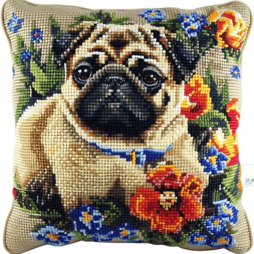 RKFLGEW DIY knüpfen set erwachsene Mops Tier knüpfkissen set Farbenfrohe Blumen DIY Knüpfkissen-Set,Anfänger,Erwachsene,Teenager,Geschenk,Stickerei,Heimdekoration,Knüpfhaken-Set 43x43cm RKFLGEW DIY knüpfen set erwachsene Mops Tier knüpfkissen set Farbenfrohe Blumen DIY Knüpfkissen-Set,Anfänger,Erwachsene,Teenager,Geschenk,Stickerei,Heimdekoration,Knüpfhaken-Set 43x43cm von RKFLGEW