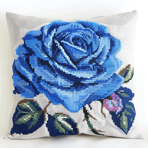 RKFLGEW DIY knüpfen set erwachsene blaue Rose knüpfkissen set Fantasieblumen DIY Knüpfhaken-Set,Kissen,bedrucktes Kissen,Häkelgarn,Stickerei,Handarbeit,Stickset 43x43cm RKFLGEW DIY knüpfen set erwachsene blaue Rose knüpfkissen set Fantasieblumen DIY Knüpfhaken-Set,Kissen,bedrucktes Kissen,Häkelgarn,Stickerei,Handarbeit,Stickset 43x43cm von RKFLGEW