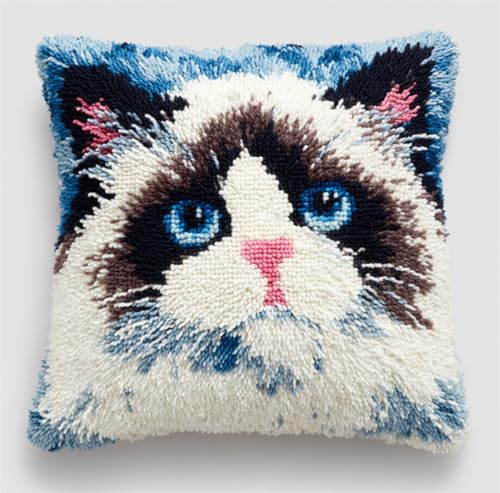 RKFLGEW Diy Knüpfkissen Set Cartoon-Katze-Tier Kits Zur Herstellung Von Kissenbezügen,Diy-Häkelgarn-Kits,Stick-Kits Heimdekoration 43x43cm RKFLGEW Diy Knüpfkissen Set Cartoon-Katze-Tier Kits Zur Herstellung Von Kissenbezügen,Diy-Häkelgarn-Kits,Stick-Kits Heimdekoration 43x43cm von RKFLGEW