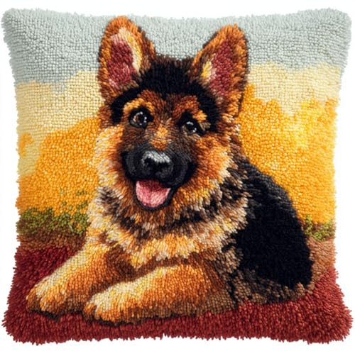 RKFLGEW Diy Knüpfstern Cartoon Deutscher Schäferhund Tier Kits Zur Herstellung Von Kissenbezügen,Diy-Häkelgarn-Kits,Stick-Kits Heimdekoration 43x43cm RKFLGEW Diy Knüpfstern Cartoon Deutscher Schäferhund Tier Kits Zur Herstellung Von Kissenbezügen,Diy-Häkelgarn-Kits,Stick-Kits Heimdekoration 43x43cm von RKFLGEW
