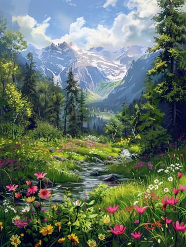 RKFLGEW Diy-Kreuzstich-Sets Mit Perlen,Blumen,Flüsse,Berge,Perlenstickerei-Set,Fantasielandschaft,Bastelset Mit Perlenstickerei,Diy-Perlenstickerei-Bastelset Für Anfänger 30x40cm RKFLGEW Diy-Kreuzstich-Sets Mit Perlen,Blumen,Flüsse,Berge,Perlenstickerei-Set,Fantasielandschaft,Bastelset Mit Perlenstickerei,Diy-Perlenstickerei-Bastelset Für Anfänger 30x40cm von RKFLGEW