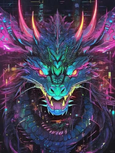 RKFLGEW Diy-Perlen Zum Sticken, Fantasie-Drachen, Perlen-Stickset, Tier-Kreuzstich-Sets, Gestempelte Stick-Sets Für Erwachsene, Wandkunst 40x50cm RKFLGEW Diy-Perlen Zum Sticken, Fantasie-Drachen, Perlen-Stickset, Tier-Kreuzstich-Sets, Gestempelte Stick-Sets Für Erwachsene, Wandkunst 40x50cm von RKFLGEW