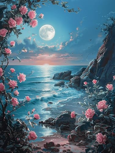 RKFLGEW Diy-Perlenstickerei-Set,Strand,Blume,Baum,Perlenstickerei-Set,Fantasie-Mond-Stickerei-Set,Einfaches Kreuzstich-Set Für Erwachsene Und Anfänger 40x50cm RKFLGEW Diy-Perlenstickerei-Set,Strand,Blume,Baum,Perlenstickerei-Set,Fantasie-Mond-Stickerei-Set,Einfaches Kreuzstich-Set Für Erwachsene Und Anfänger 40x50cm von RKFLGEW