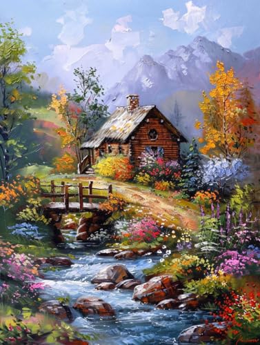 RKFLGEW Diy-Perlenstickerei-Set Für Erwachsene,Waldhütte,Perlenstickerei-Set,Fantasie-Landschafts-Stickerei-Set,Einfaches Kreuzstich-Set Für Erwachsene Und Anfänger 40x50cm RKFLGEW Diy-Perlenstickerei-Set Für Erwachsene,Waldhütte,Perlenstickerei-Set,Fantasie-Landschafts-Stickerei-Set,Einfaches Kreuzstich-Set Für Erwachsene Und Anfänger 40x50cm von RKFLGEW