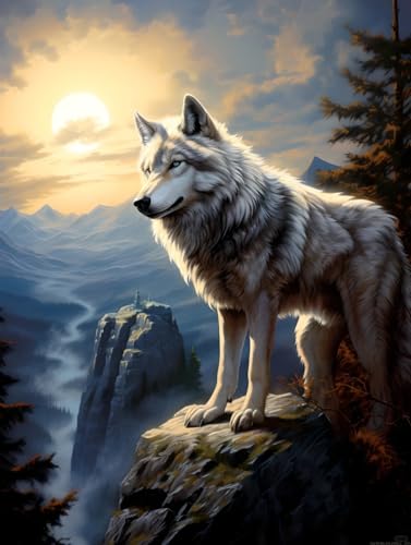 RKFLGEW Diy Perlenstickerei Set Wilder Wolf Perlenstickerei Kit Tier Nadelspitzen Kits Perlen Kreuzstich 3D Perlenmalerei Handarbeit 40x50cm RKFLGEW Diy Perlenstickerei Set Wilder Wolf Perlenstickerei Kit Tier Nadelspitzen Kits Perlen Kreuzstich 3D Perlenmalerei Handarbeit 40x50cm von RKFLGEW