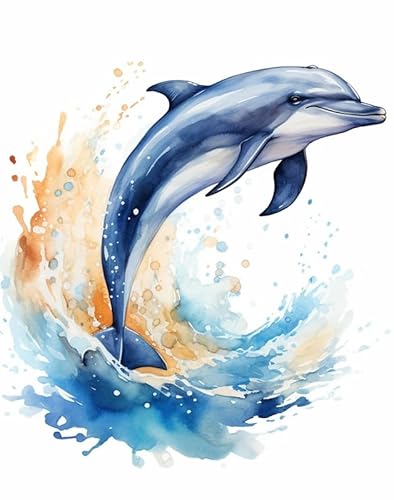 RKFLGEW Diy Saatperlen-Stickset, Aquarell-Delfin, Perlenstickset, Tierperlen, Kreuzstich, Perlenmuster, Diy-Wandbehang, 3D-Perlenset 40x50cm RKFLGEW Diy Saatperlen-Stickset, Aquarell-Delfin, Perlenstickset, Tierperlen, Kreuzstich, Perlenmuster, Diy-Wandbehang, 3D-Perlenset 40x50cm von RKFLGEW