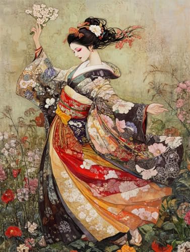 RKFLGEW Diy-Stickerei-Set Aus Rocailles-Perlen,Japanische Frau,Perlenstickerei-Set,Geisha Und Blumen,Nadelspitze,Gobelin-Set,Perlenstickerei,Handarbeitsset,Perlen-Kreuzstich-Set 30x40cm RKFLGEW Diy-Stickerei-Set Aus Rocailles-Perlen,Japanische Frau,Perlenstickerei-Set,Geisha Und Blumen,Nadelspitze,Gobelin-Set,Perlenstickerei,Handarbeitsset,Perlen-Kreuzstich-Set 30x40cm von RKFLGEW