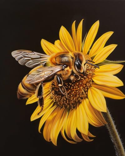 RKFLGEW Diy-Stickerei-Set Aus Rocailles-Perlen. Eine Sonnenblume. Perlen-Stickerei-Set. Blumen Und Bienen. Kreuzstich. Nadelspitze. Handarbeit. Gobelin-Set. Perlen-Stickmuster 3D 30x40cm RKFLGEW Diy-Stickerei-Set Aus Rocailles-Perlen. Eine Sonnenblume. Perlen-Stickerei-Set. Blumen Und Bienen. Kreuzstich. Nadelspitze. Handarbeit. Gobelin-Set. Perlen-Stickmuster 3D 30x40cm von RKFLGEW
