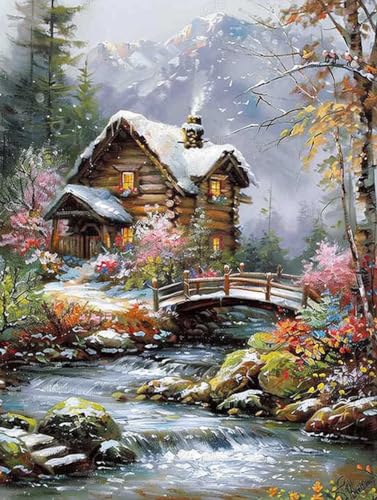 RKFLGEW Diy Stickperlen Wald Blumen Cottage Perlenstickerei Set Bunte Landschaft Kreuzstich Nadelspitze Handarbeit Gobelin Set Perlenstickmuster 3D 30x40cm RKFLGEW Diy Stickperlen Wald Blumen Cottage Perlenstickerei Set Bunte Landschaft Kreuzstich Nadelspitze Handarbeit Gobelin Set Perlenstickmuster 3D 30x40cm von RKFLGEW