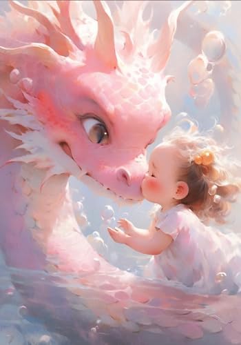 RKFLGEW Diy Stickset Fantasie Rosa Drache Perlenstickset Tier Basteln Perlenstickset Handarbeitsset, Nadelspitzenmuster Dekor Wandkunst 40x50cm RKFLGEW Diy Stickset Fantasie Rosa Drache Perlenstickset Tier Basteln Perlenstickset Handarbeitsset, Nadelspitzenmuster Dekor Wandkunst 40x50cm von RKFLGEW