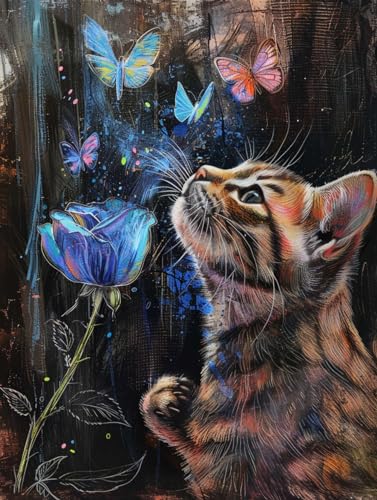 RKFLGEW Diy Stickset Für Erwachsene,Süße Katze,Perlenstickerei-Set,Tier-Nadelspitzen-Set,Perlen-Kreuzstich,3D-Perlenmalerei,Handarbeit 40x50cm RKFLGEW Diy Stickset Für Erwachsene,Süße Katze,Perlenstickerei-Set,Tier-Nadelspitzen-Set,Perlen-Kreuzstich,3D-Perlenmalerei,Handarbeit 40x50cm von RKFLGEW