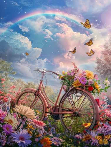 RKFLGEW Diy-Sticksets Aus Rocailles-Perlen,Fahrrad- Und Regenbogen-Perlenstickset,Fantasy-Landschaftsbastelset,Perlenstickerei-Set,Diy-Perlenarbeits-Bastelset Für Anfänger 40x50cm RKFLGEW Diy-Sticksets Aus Rocailles-Perlen,Fahrrad- Und Regenbogen-Perlenstickset,Fantasy-Landschaftsbastelset,Perlenstickerei-Set,Diy-Perlenarbeits-Bastelset Für Anfänger 40x50cm von RKFLGEW