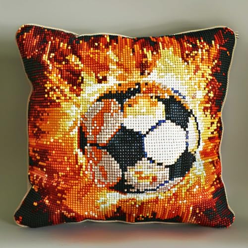 RKFLGEW Knüpfkissen-Set Mit Flammen-Fußball-Knüpfkissen-Set Für Selbstgemachte Kissenbezüge,Handarbeits-Kissenbezug,Handarbeit,Häkeln Für Die Familieamille 43x43cm RKFLGEW Knüpfkissen-Set Mit Flammen-Fußball-Knüpfkissen-Set Für Selbstgemachte Kissenbezüge,Handarbeits-Kissenbezug,Handarbeit,Häkeln Für Die Familieamille 43x43cm von RKFLGEW