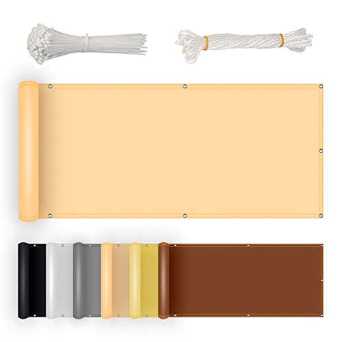 RKJDMSWJ Sichtschutz für den Garten, 100 x 700 cm, Sonnenschutz, Windschutznetz, wetterfestes, UV-beständiges, wasserdichtes Polyester, ideal als Balkonbespannung, Farbe: Sandbeige RKJDMSWJ Sichtschutz für den Garten, 100 x 700 cm, Sonnenschutz, Windschutznetz, wetterfestes, UV-beständiges, wasserdichtes Polyester, ideal als Balkonbespannung, Farbe: Sandbeige von RKJDMSWJ