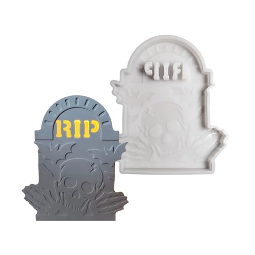 Detaillierte Skelett Grabstein Silikonform Handgefertigt Zement Grabstein Ornament Silikonform Für Halloween Party Dekore Für Enthusiasten von RKJRTK