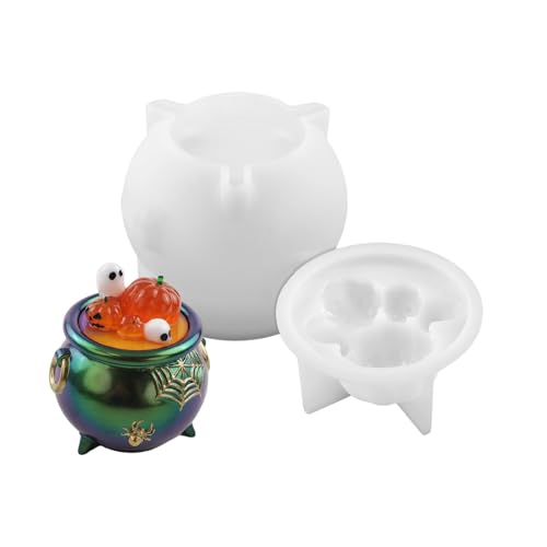 Ghosty Siliconform, Einzigartige 3DHalloween Kerzenformen, Mehrzweck Halloween Cauldron Schimmel Silikon, Textur Für Süßigkeitgläser Kunstprojekte, Themenpartys Halloween Handwerk Mittel Silikonform von RKJRTK